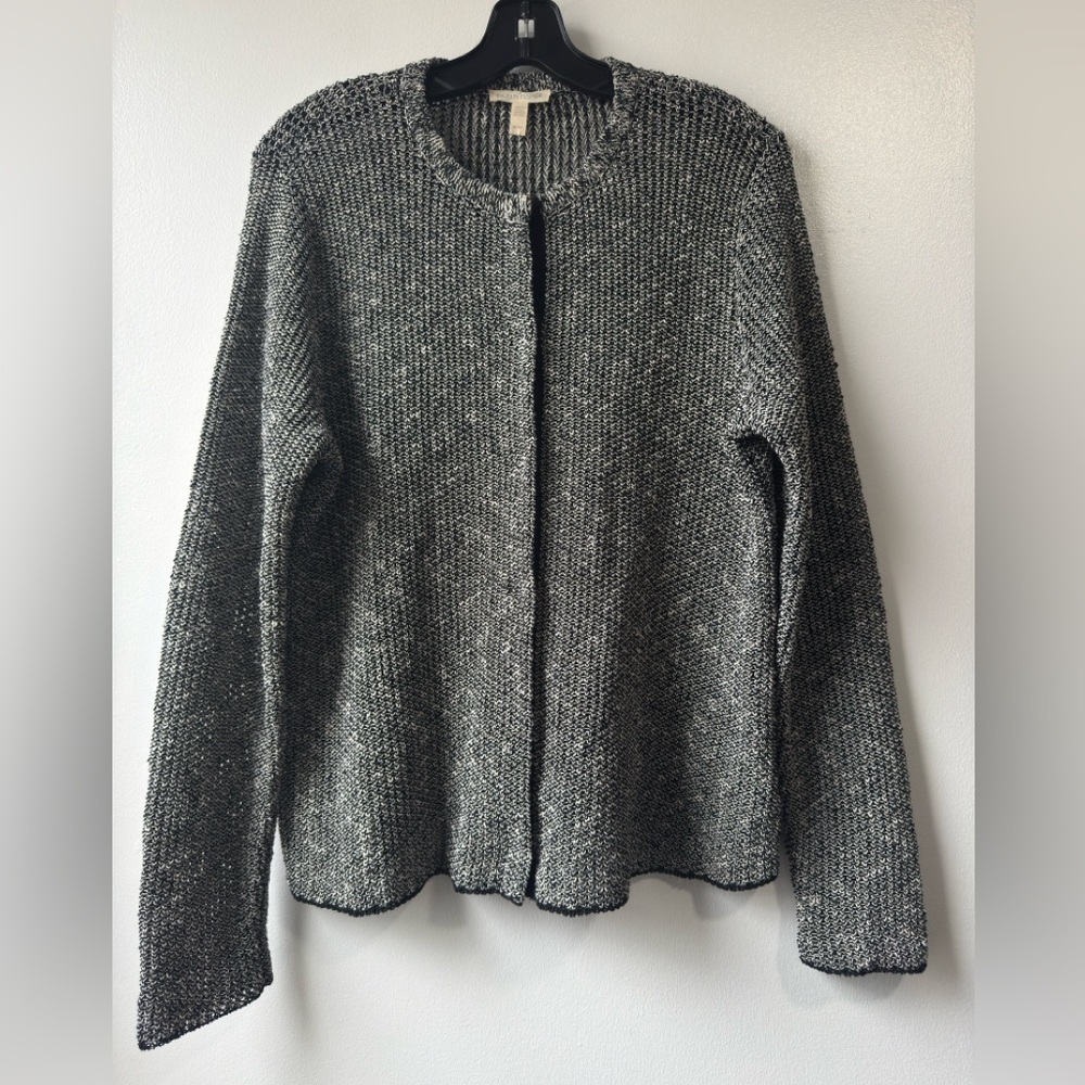 Eileen Fisher Organic Cotton Linen Long Sleeve Cardigan Sweater Women’s Small